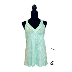 NWT Hapti Tank Top Mint Green Ribbed Knit V-Neck Racerback Sleeveless Boho Shirt